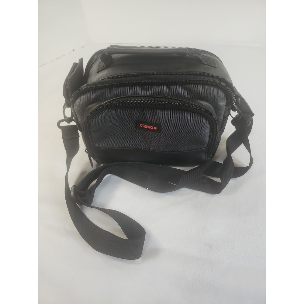 Canon Vintage 2003 Camera Case Bag Black 9‎ X 6 X 4 1/2" Red Letter 32" Strap